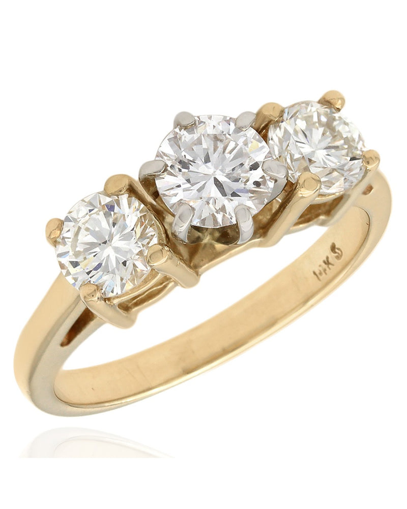 3 Stone Diamond Ring in Gold