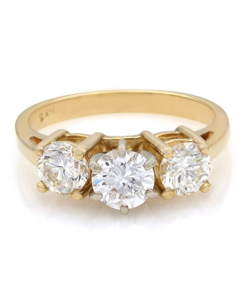 3 Stone Diamond Ring in Gold