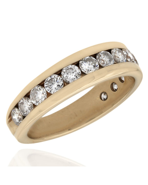 Channel Set Diamond Band in Gold