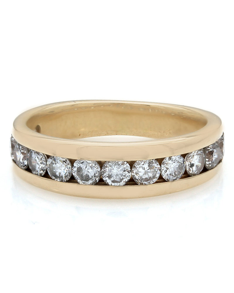 Channel Set Diamond Band in Gold