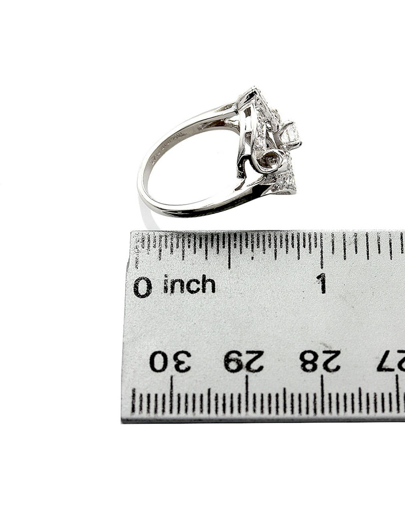 Diamond Geometric Ring in Platinum