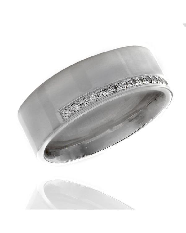 Diamond Edge Band in White Gold