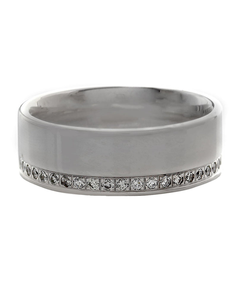 Diamond Edge Band in White Gold