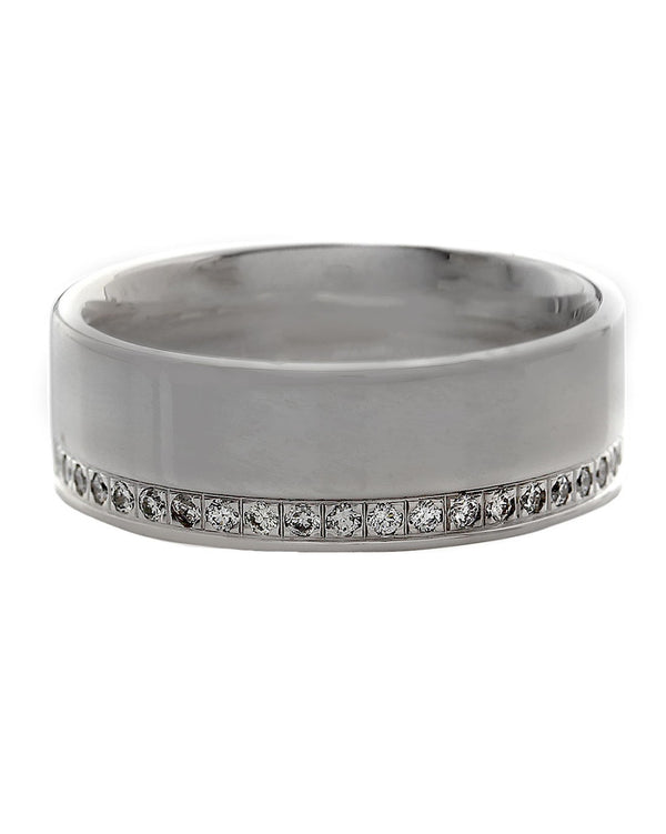 Diamond Edge Band in White Gold