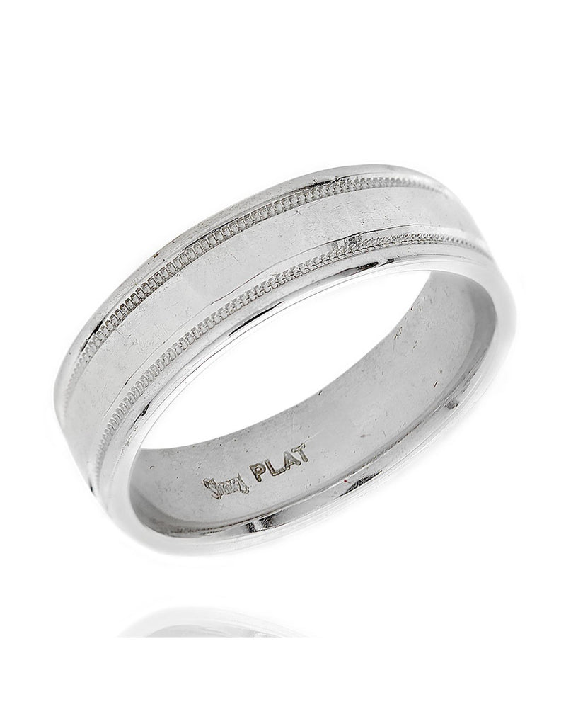 Hammered Milgrain Band in Platinum