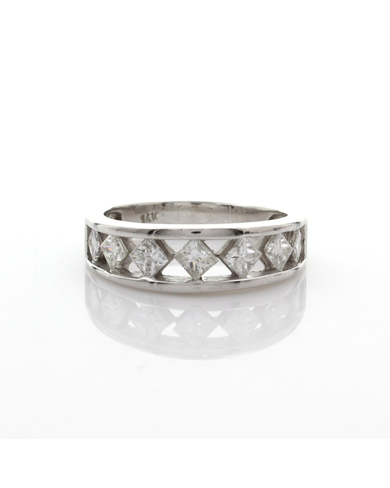 Open Channel Princess Diamond Ring