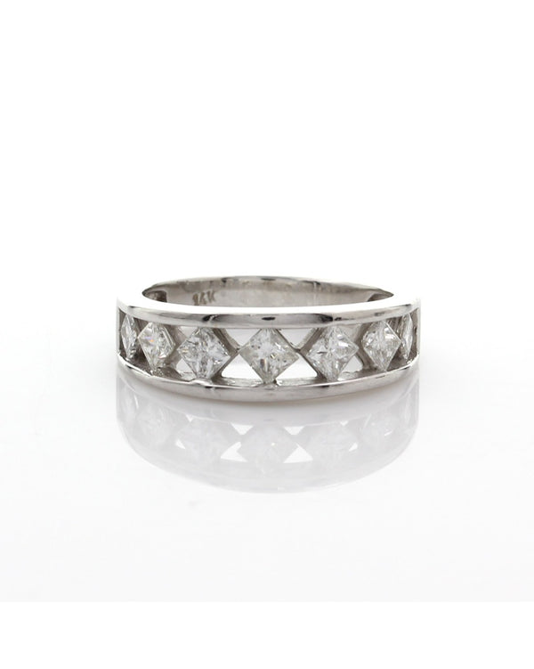 Open Channel Princess Diamond Ring