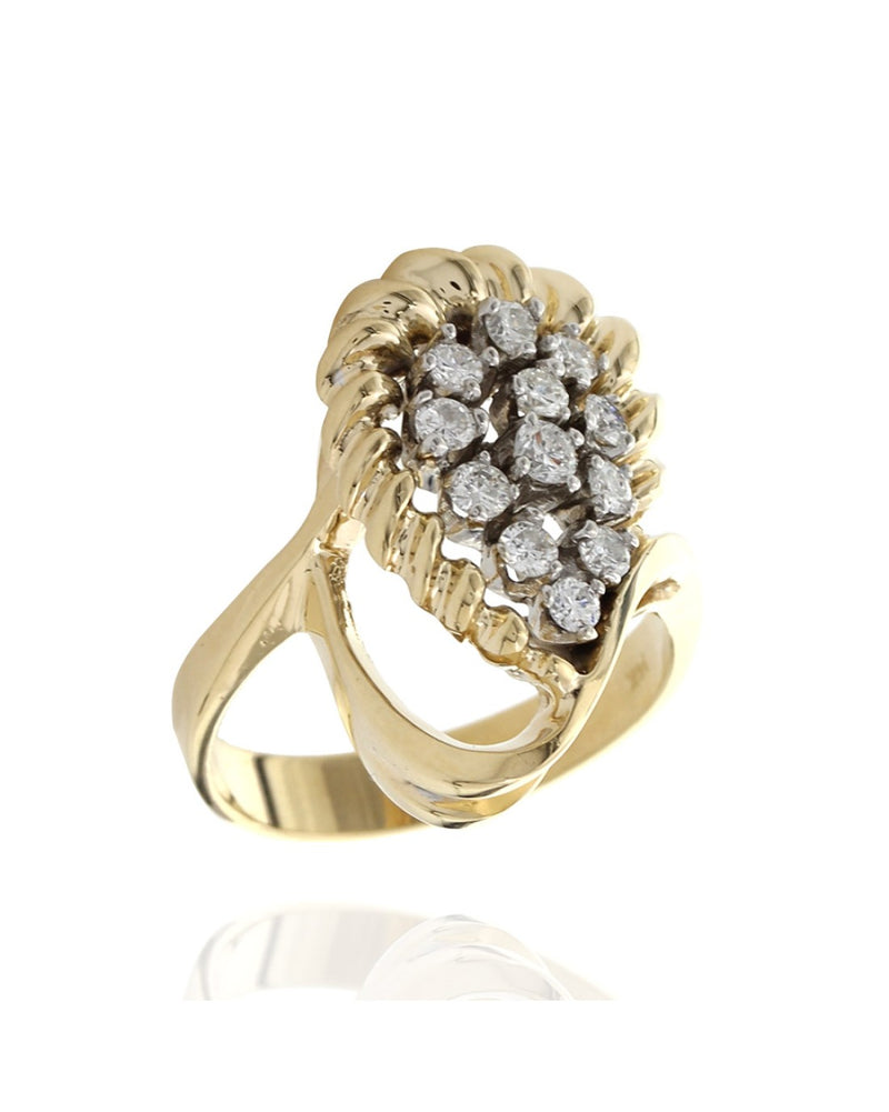 Diamond Pear Shape Ring in Gold