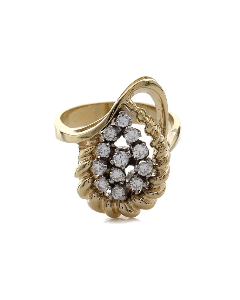 Diamond Pear Shape Ring in Gold