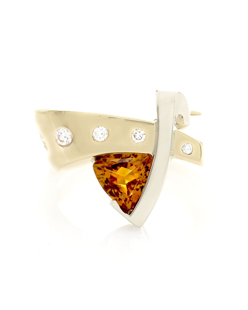 Citrine and Diamond Fashion Ring in Gold