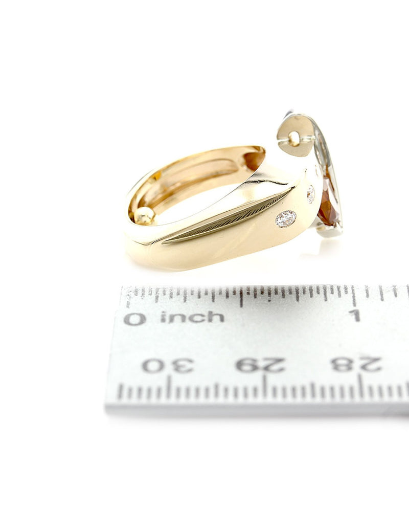 Citrine and Diamond Fashion Ring in Gold