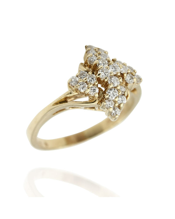 Diamond Cluster Ring in Yellow Gold