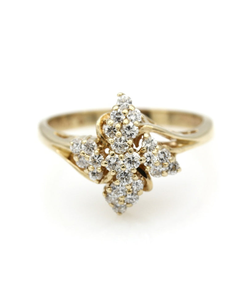Diamond Cluster Ring in Yellow Gold