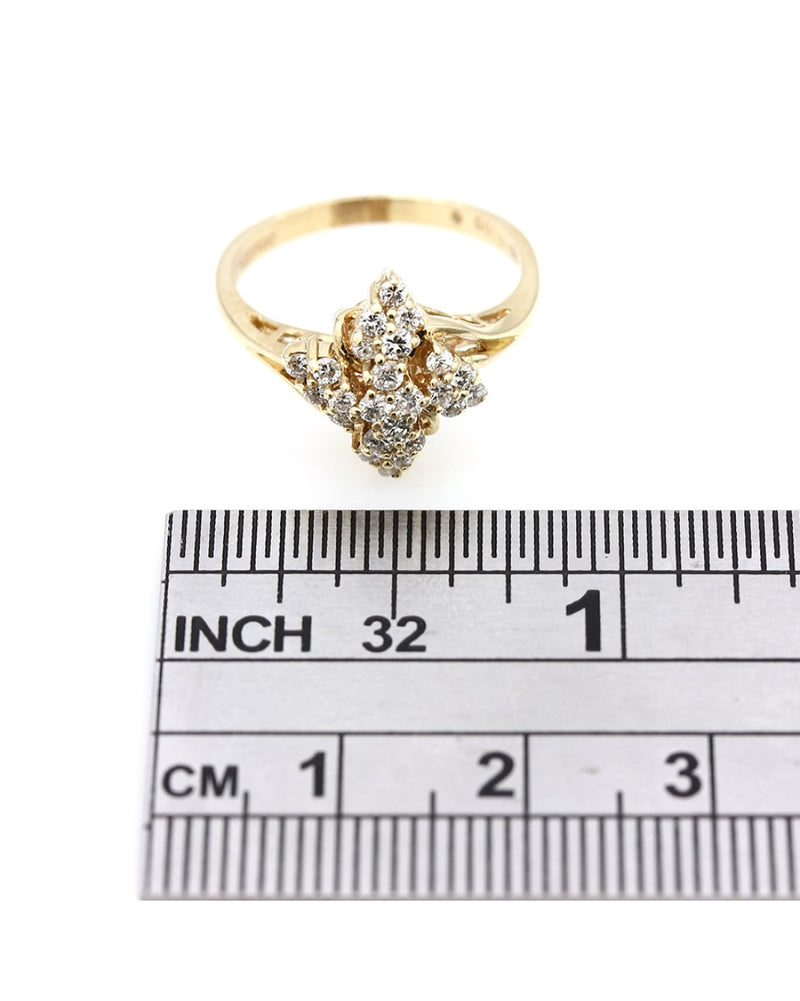 Diamond Cluster Ring in Yellow Gold