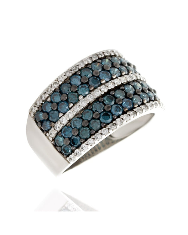 Irradiated Blue and White Diamond Band