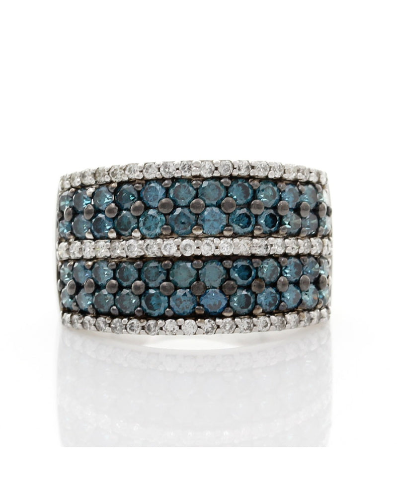 Irradiated Blue and White Diamond Band