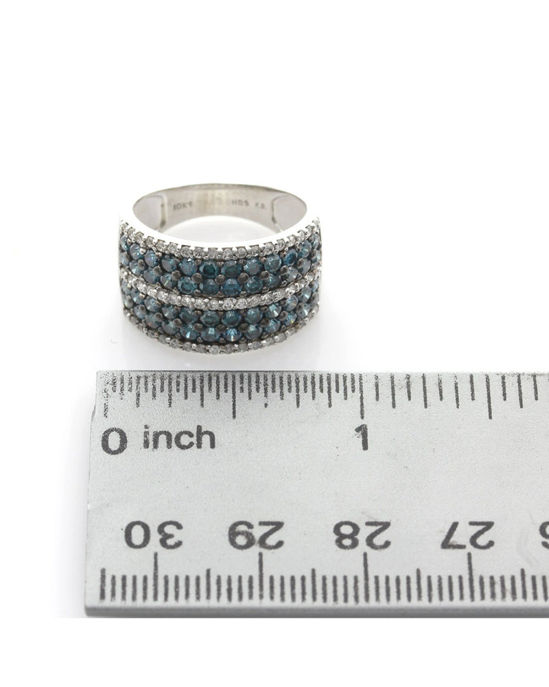 Irradiated Blue and White Diamond Band