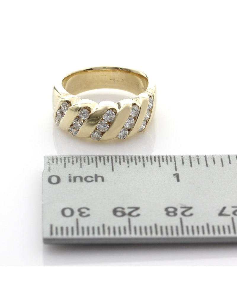 Diagonal Set Diamond Tapered Band