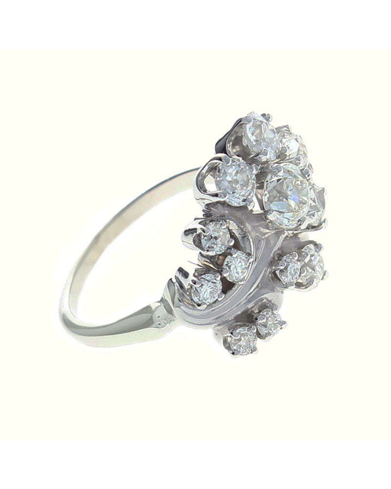 European Diamond Cluster Ring