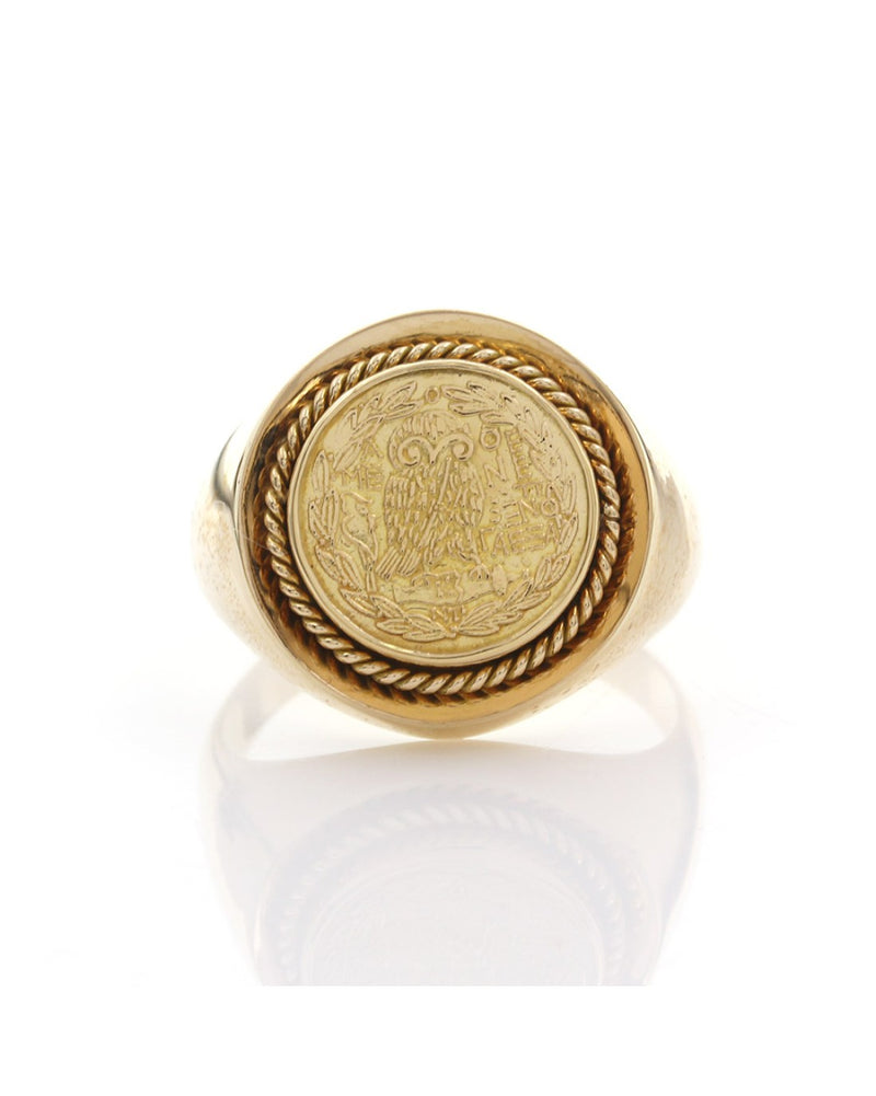 Gentlemans Greek Owl Coin Replica Ring