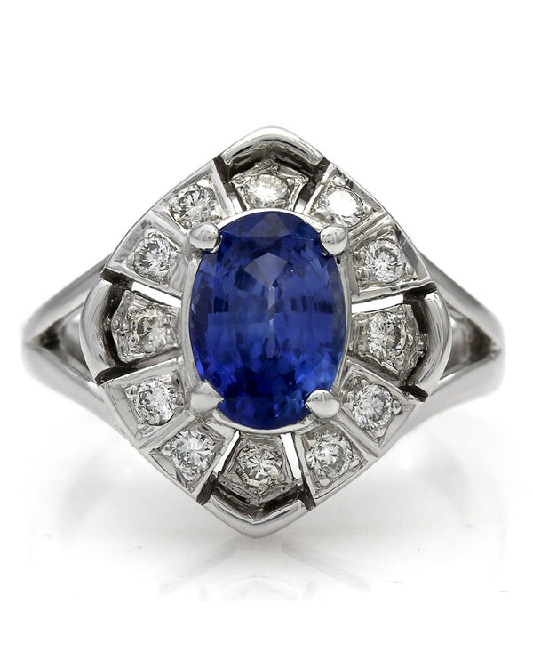 Oval Sapphire and Diamond Fashion Ring