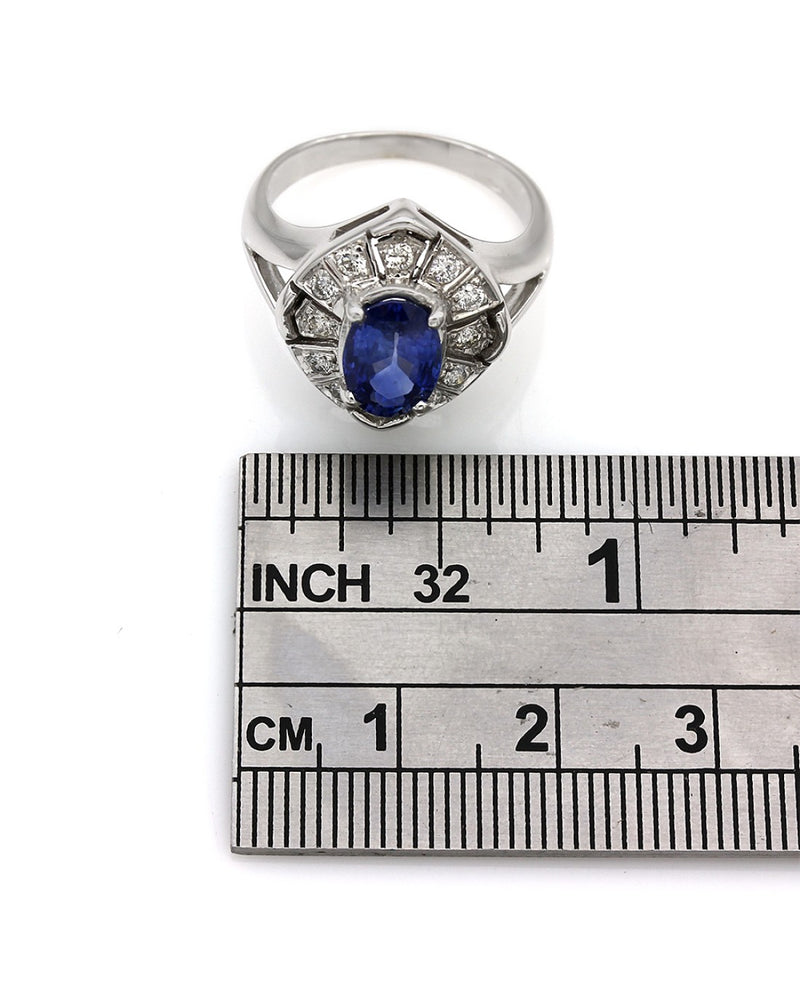 Oval Sapphire and Diamond Fashion Ring