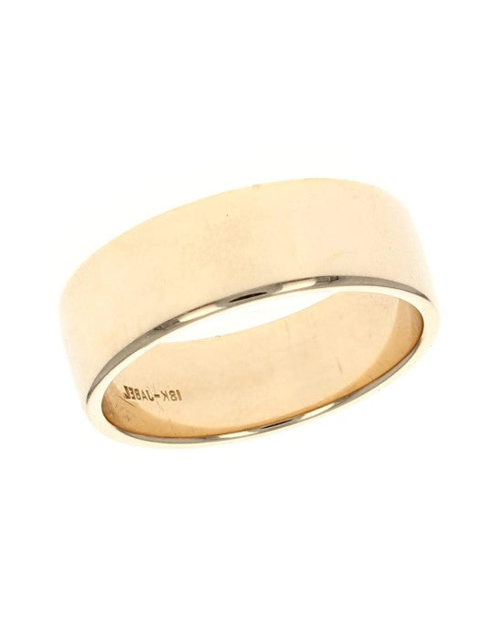 Flat Wedding Band in Yellow Gold