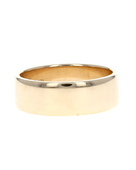 Flat Wedding Band in Yellow Gold