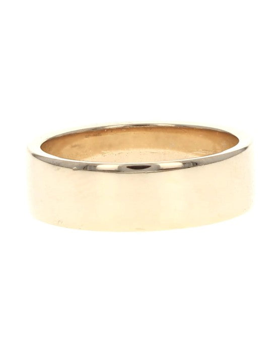 Flat Wedding Band in Yellow Gold