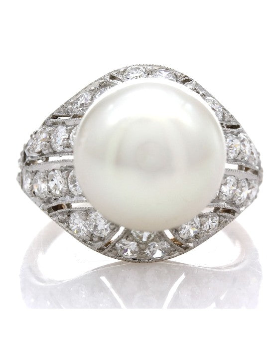 Pearl and Diamond Fashion Ring