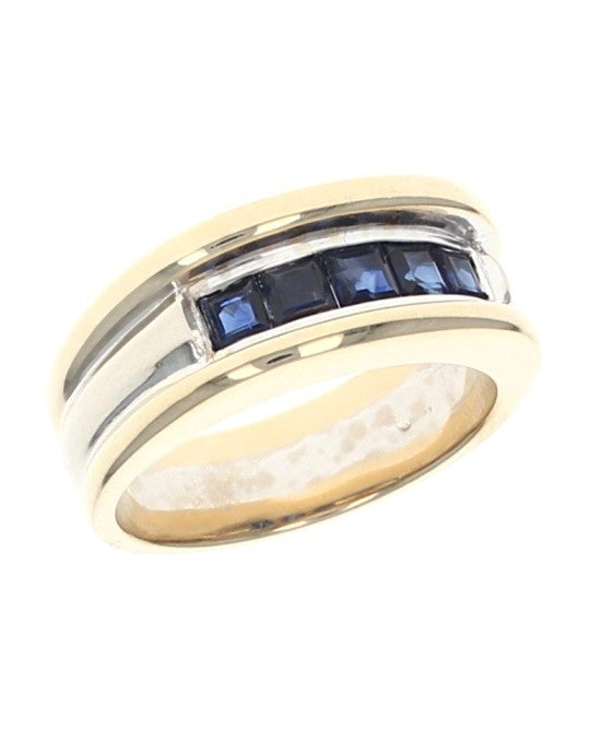 Gentleman's Synthetic Sapphire Band Ring