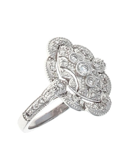 Filigree Diamond Ring in Gold