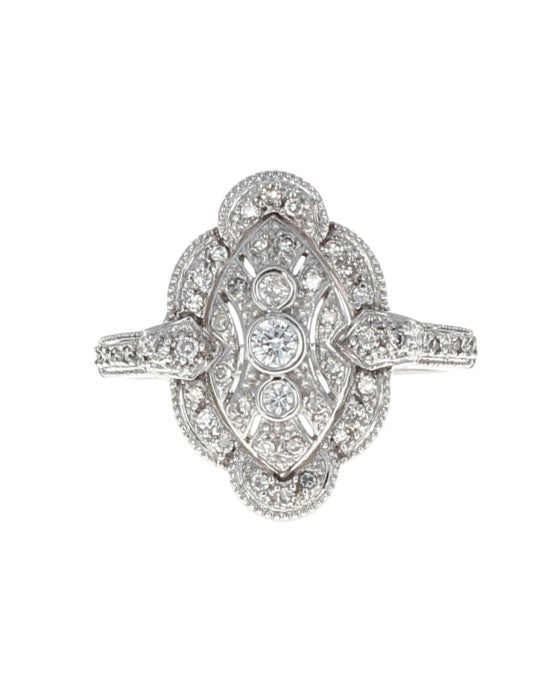 Filigree Diamond Ring in Gold