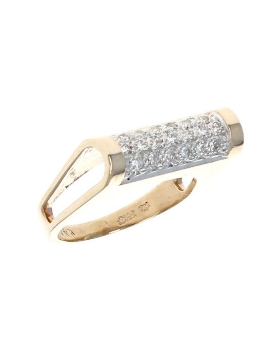 Diamond Pave Horizontal Contemporary Ring