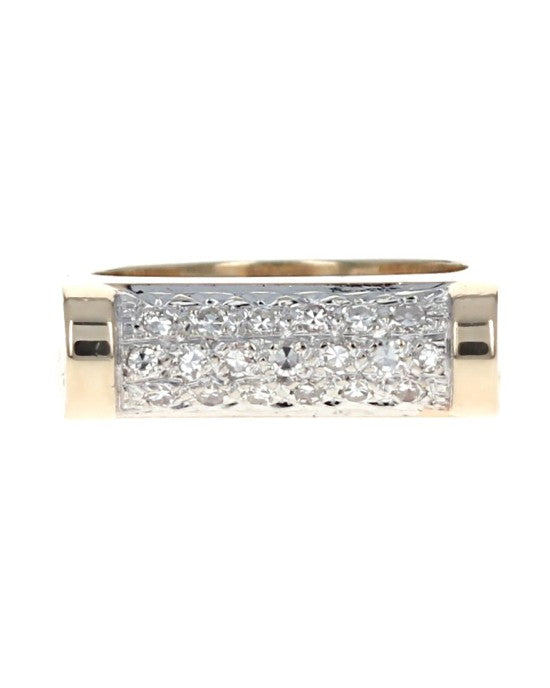 Diamond Pave Horizontal Contemporary Ring