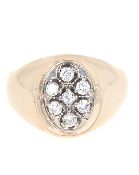 Gentleman's Oval Top Diamond Ring