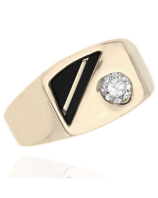 Gentlemans Diamond and Black Onyx Ring