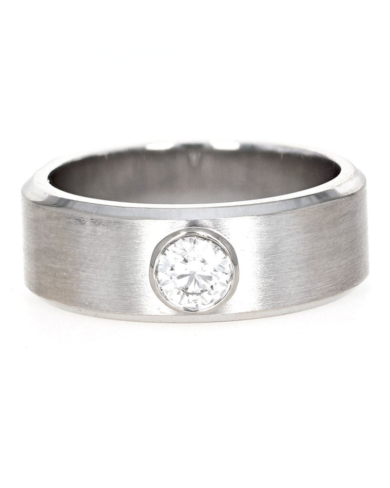 Gentlemans Diamond Solitaire Band Ring