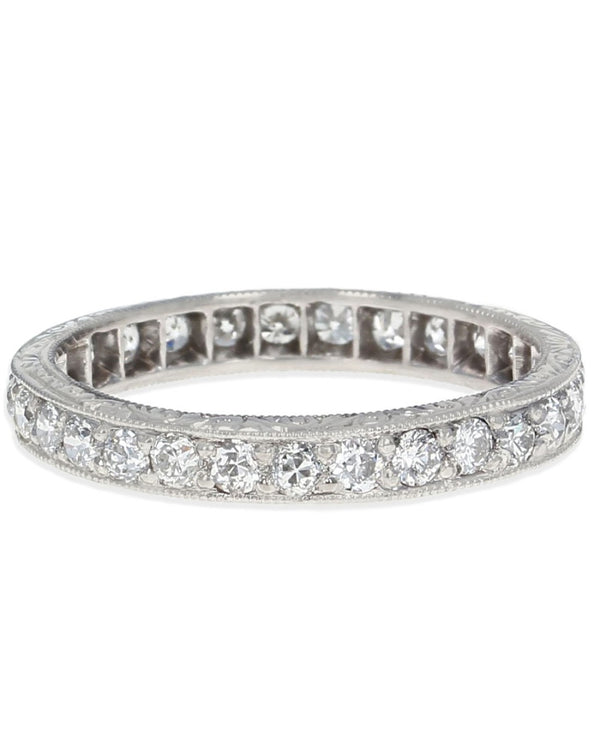 Platinum Diamond Etched Eternity Band