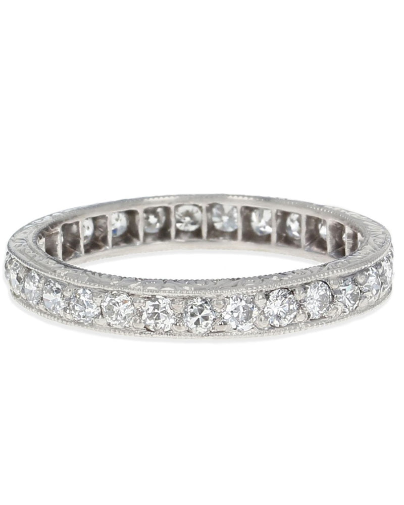 Platinum Diamond Etched Eternity Band