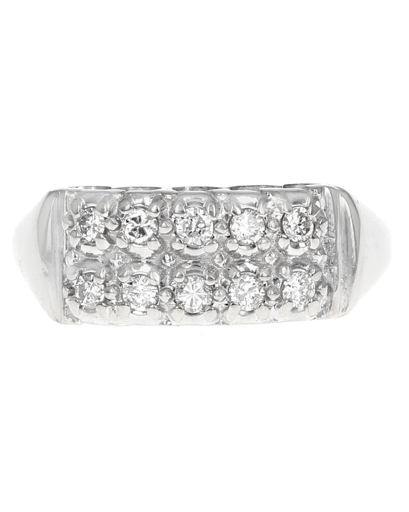 2 Row Diamond Ring in Gold