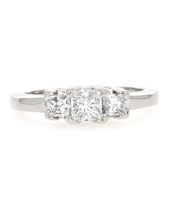 Three Stone Princess Diamond Ring