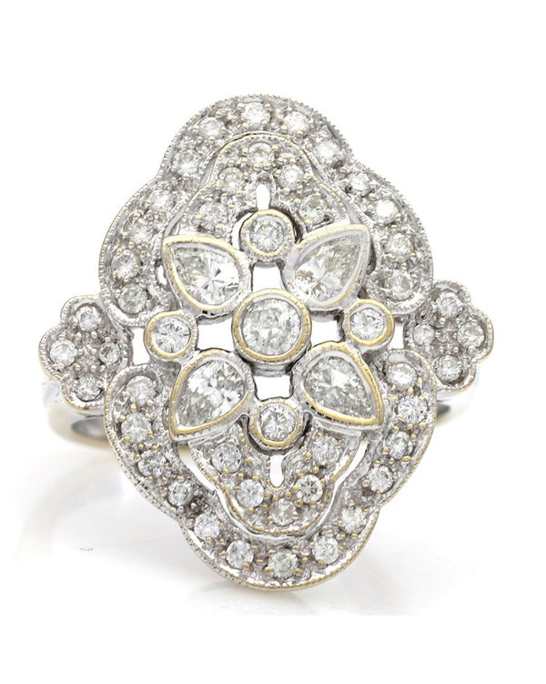 Diamond Scalloped Statement Ring