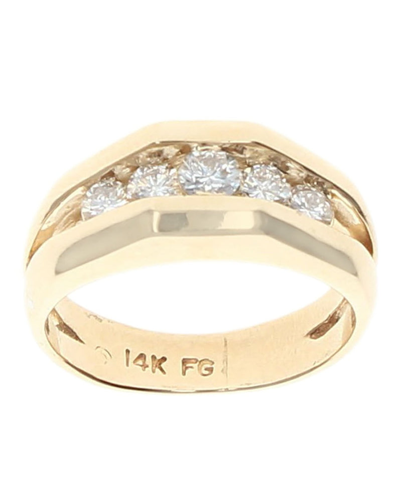 3 Sided Diamond Ring in Gold