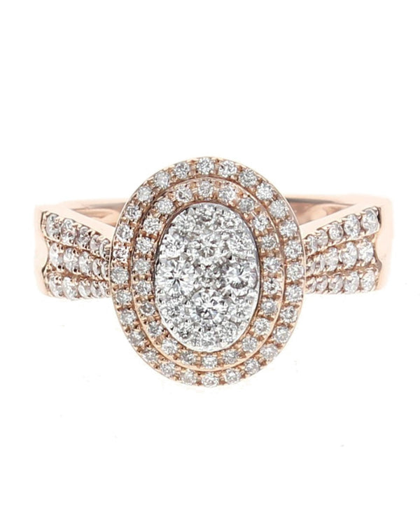 Diamond Pave Double Halo Ring