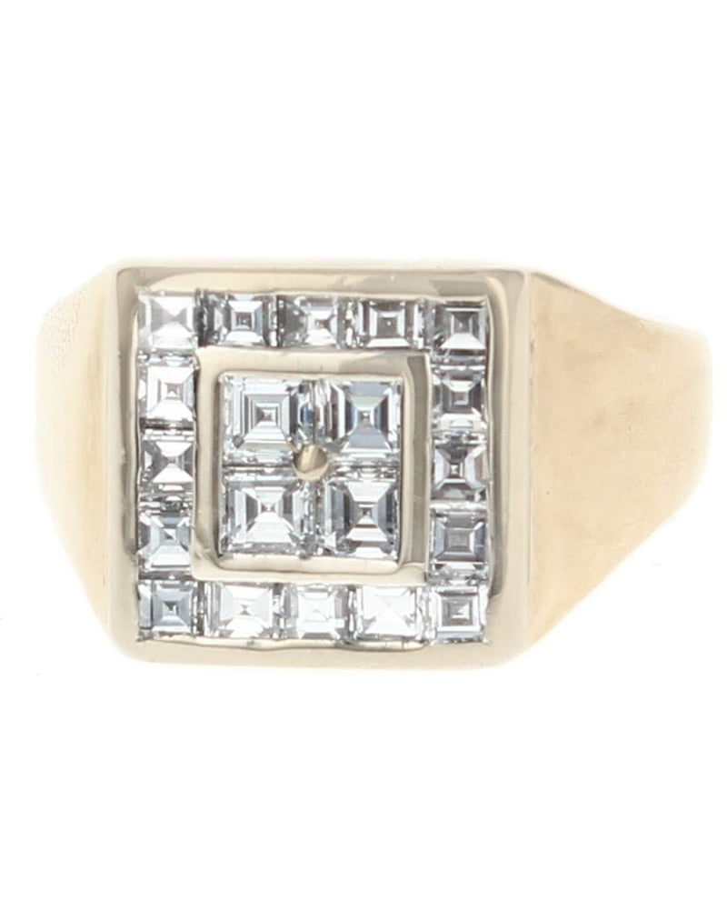 Gentlemans Princess Diamond Square Top Ring