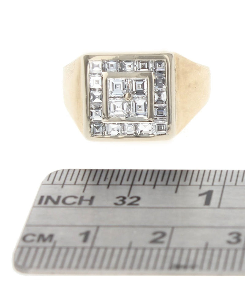 Gentlemans Princess Diamond Square Top Ring