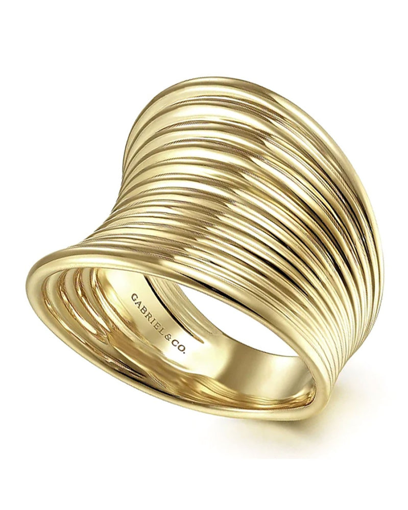 Gabriel & Co. Convex Fluted Ring