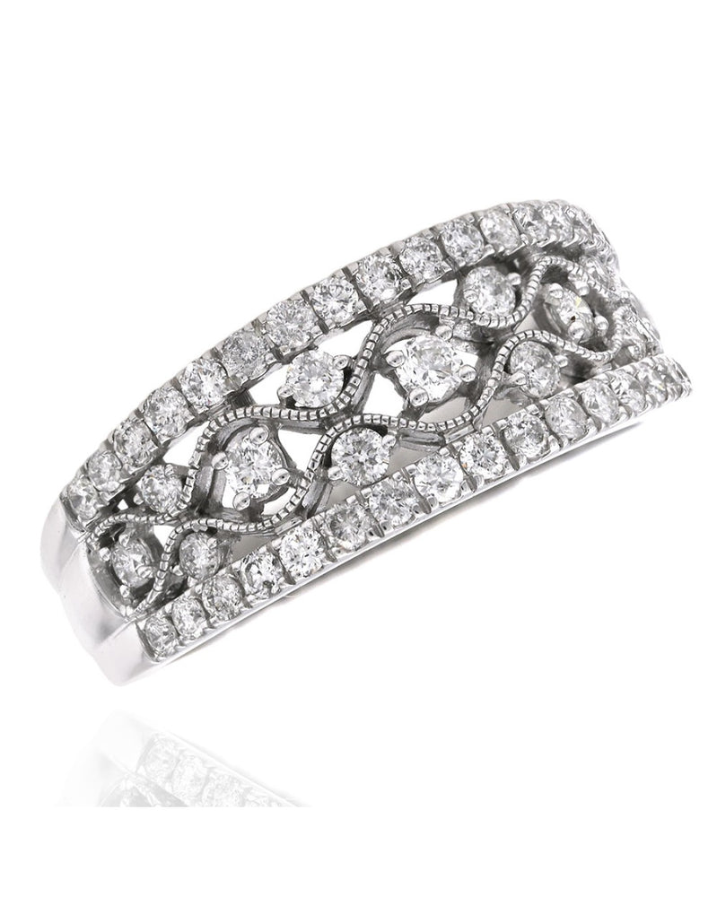 Diamond Cut Out Band Ring