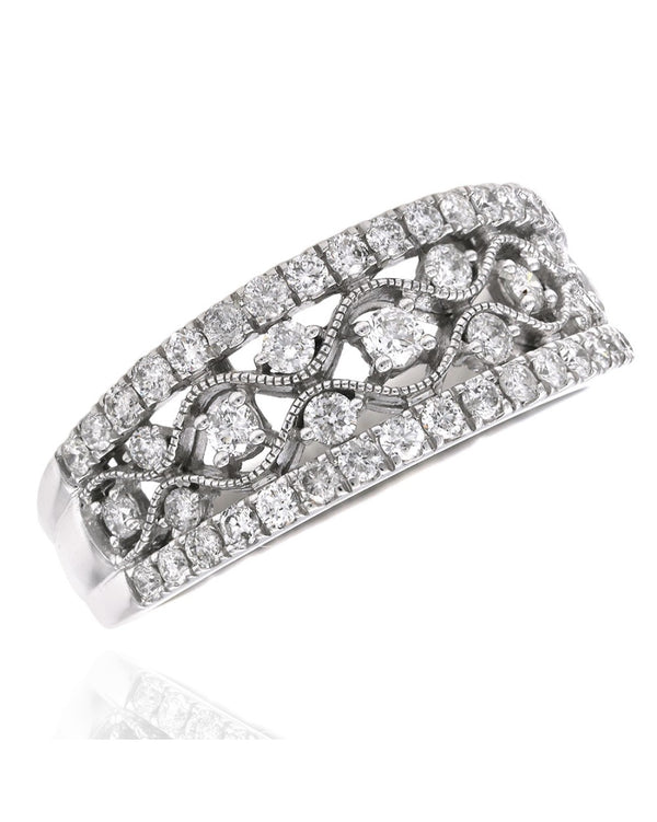 Diamond Cut Out Band Ring